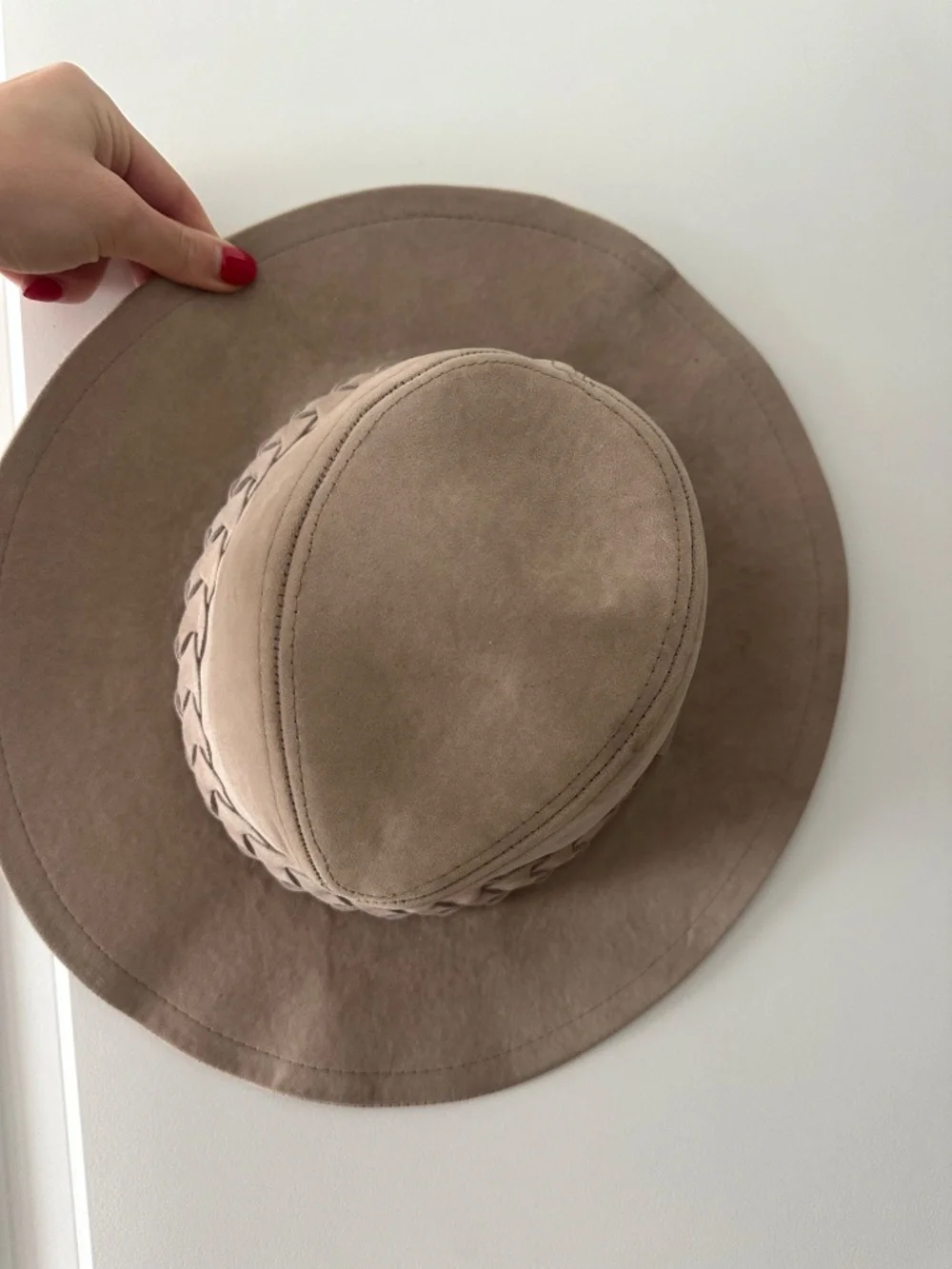 Grey Velvet Wide Brim Hat